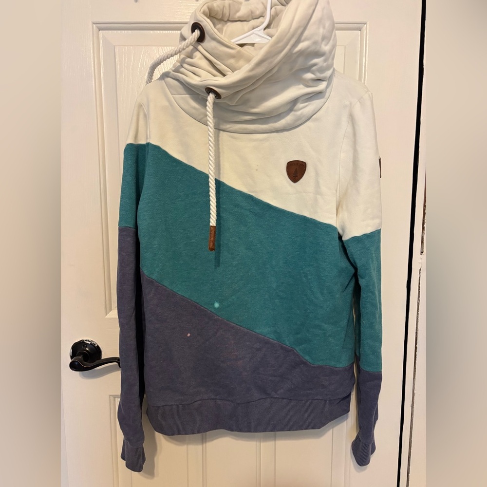 Wanakome Tri-Tone Cowl Neck Sweater